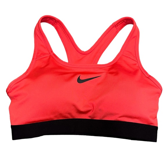 Nike DRI-FIT Sports Bra Removable Padding Coral & Black Women’s Small - Picture 2 of 8